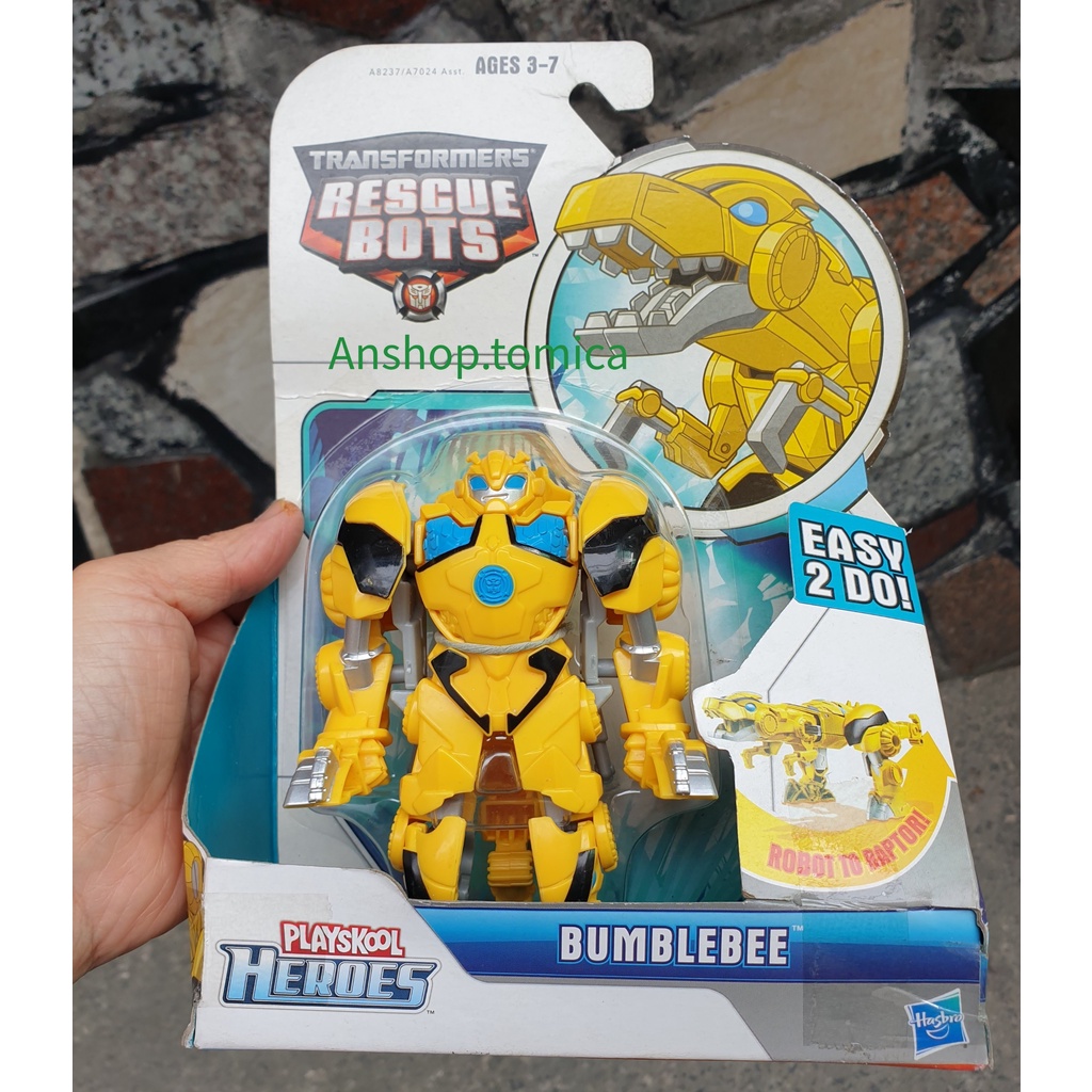 Robot biến hình Transformers Bumblebee Rescue Bots biến hình khủng long T-rex màu vàng