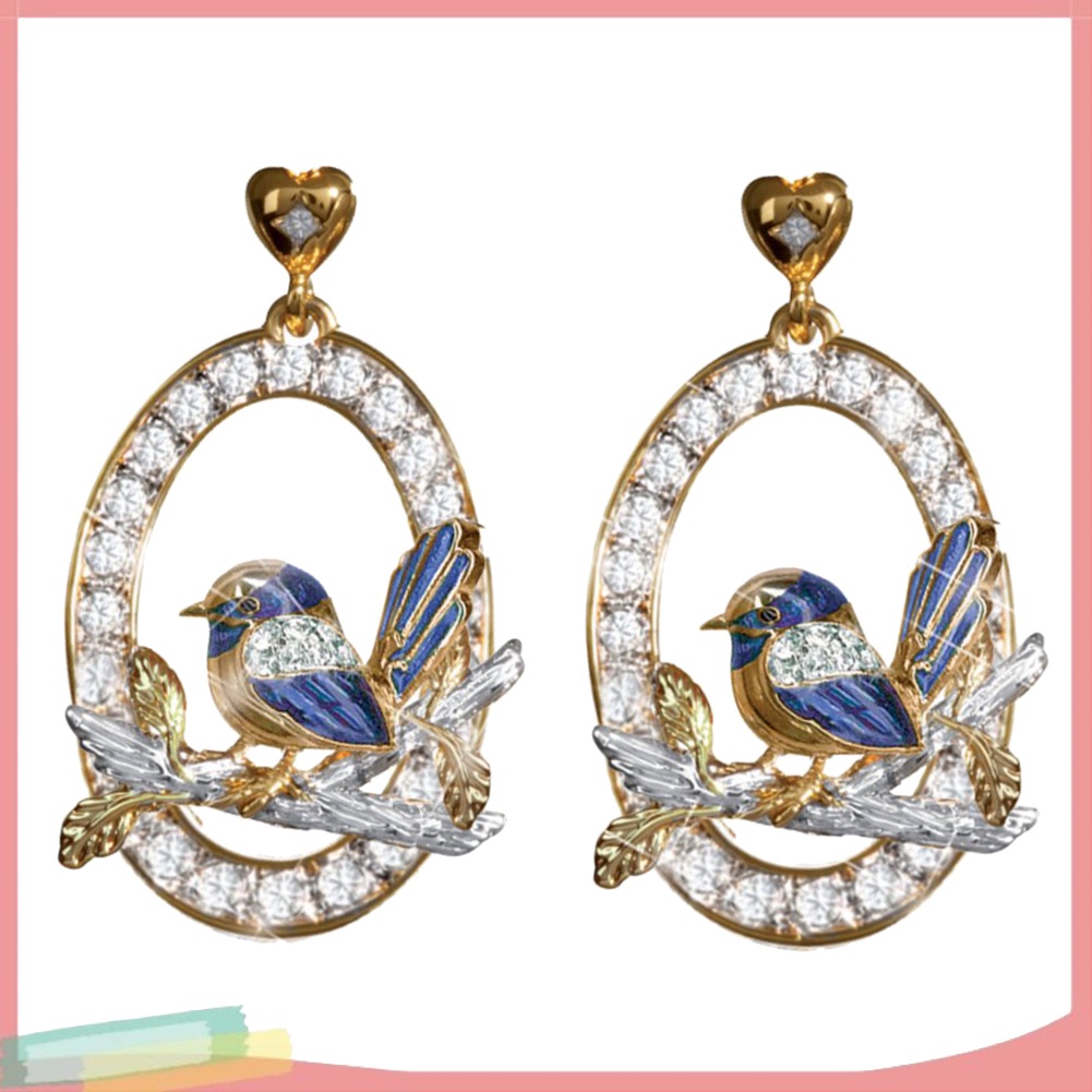 Khuyên tai hình trái tim đính đá sang trọng cho nữ