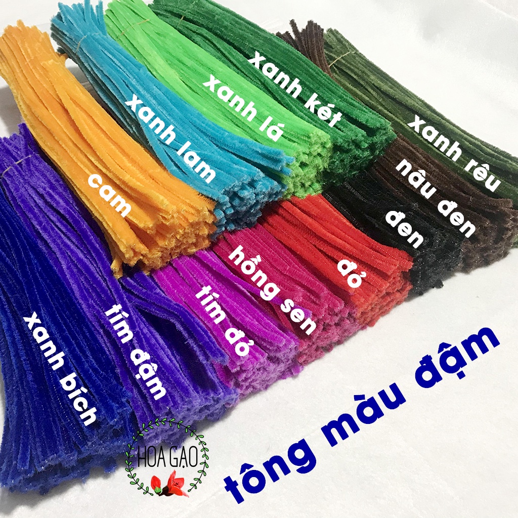 Dây kẽm nhung kẽm lông đồ chơi trẻ em HOA GẠO GKL5 dùng trong mầm non tạo hình con thú, trang trí lớp học