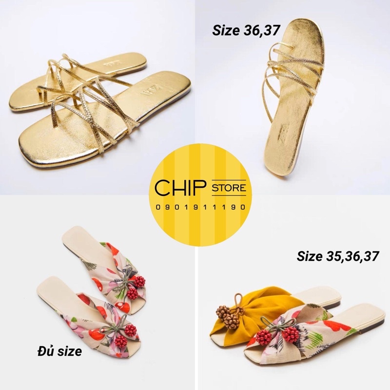 DÉP BỆT ZARA CNK TUỒN HÃNG SIÊU ĐẸP (ảnh thật)