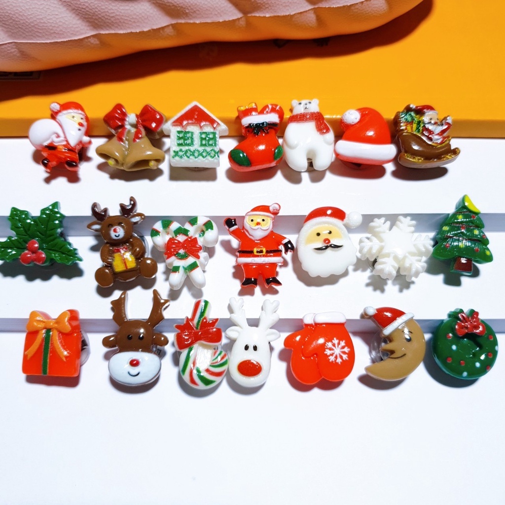 [Noel] Sticker trang trí dép cross / nút gắn hkdesign mẫu về giáng sinh NOEL gắn sục/ duet nữ (1 cái)