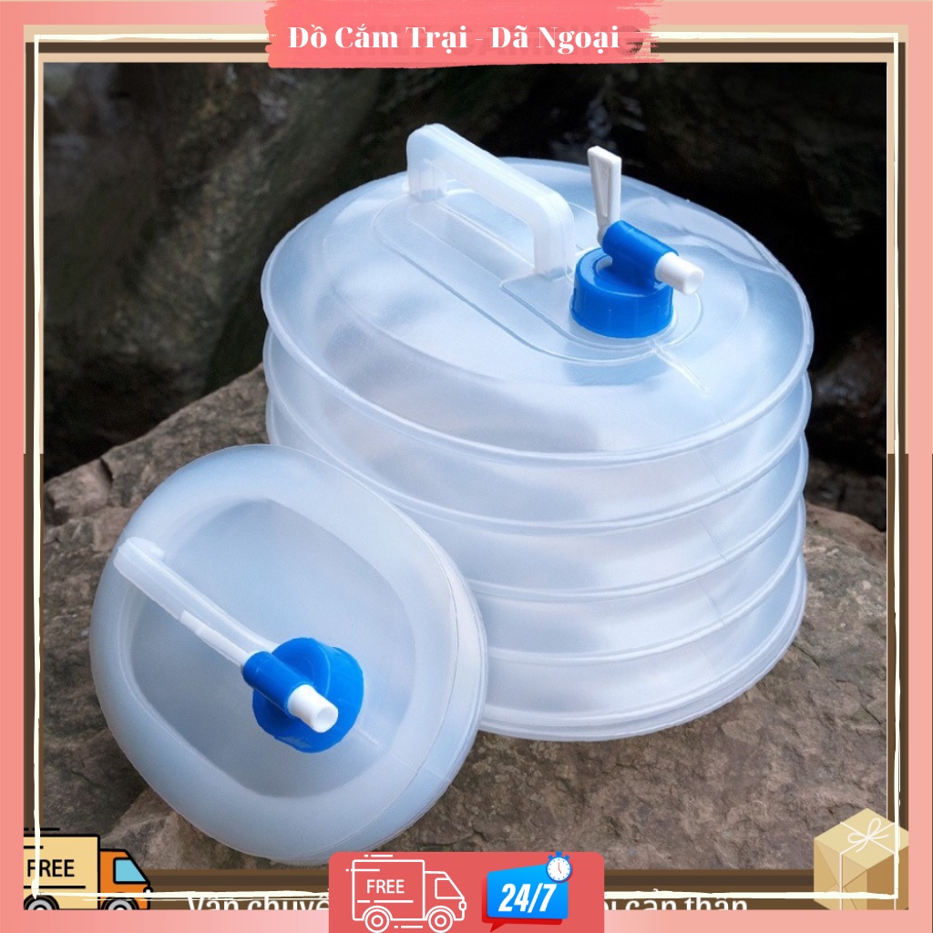 Bình đựng nước gấp gọn, bình chứa nước 10 lit, 15 lít cắm trại dã ngoại du lịch chính hãng CLS