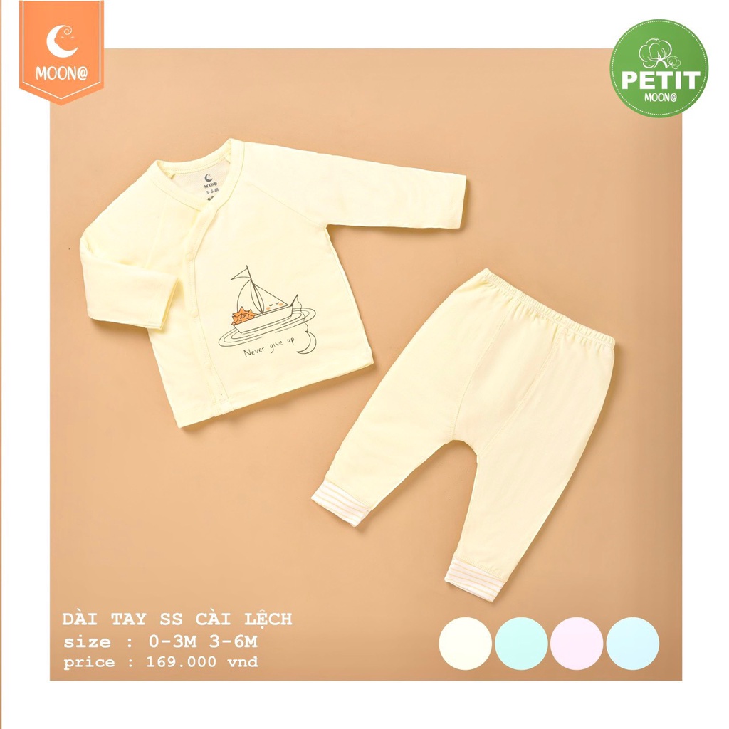 Bộ cài chéo sơ sinh MOON vải petit mỏng