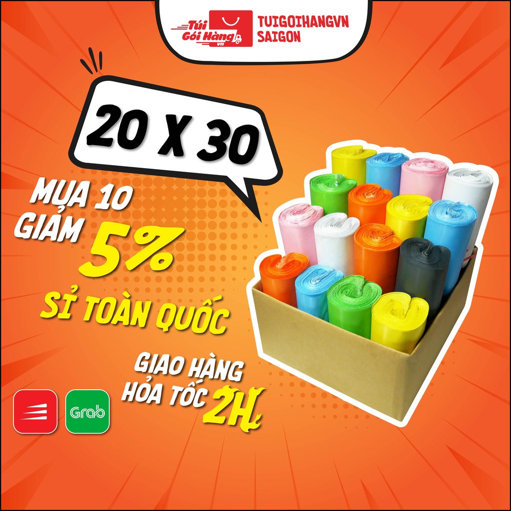 Bịch Niêm Phong 20x30 cm TUIGOIHANG.SAIGON Cuộn 100 túi - In Logo Theo Yêu Cầu Từ 10 Cuộn