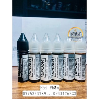 Mực phun xăm Brovi bảng tem Tiếng Việt của Nga chính hãng chai 15ml