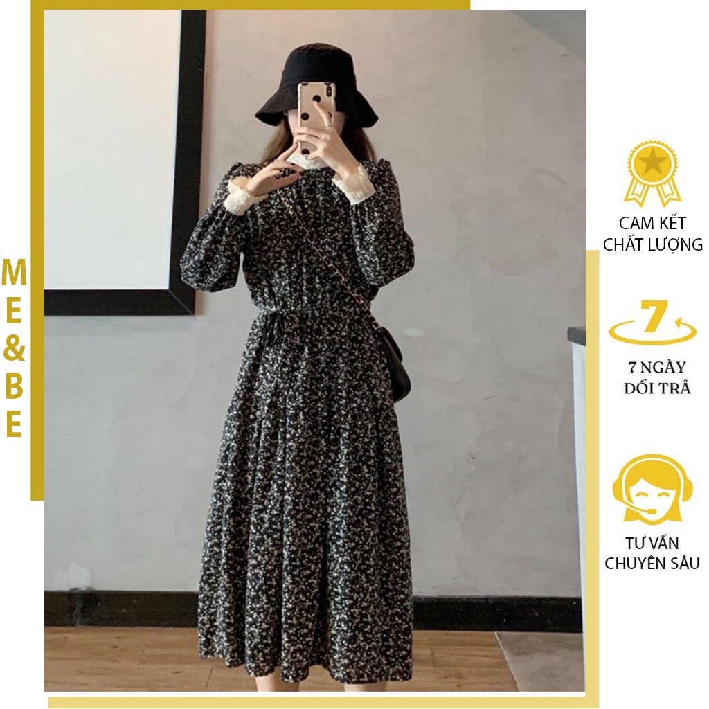 VÁY BẦU DÀI TAY THU ĐÔNG - ĐẦM BẦU THIÊT KẾ CÔNG SỞ CỔ REN HOA NHÍ MẶC ĐI LÀM ĐI TIỆC ĐỀU ĐẸP