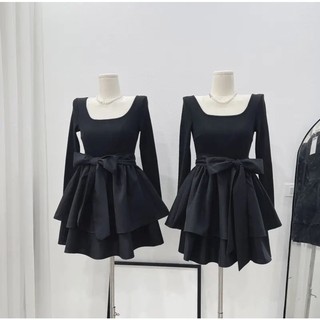 Đầm tầng xoè cột nơ ulzzang bigsize 55-90kg