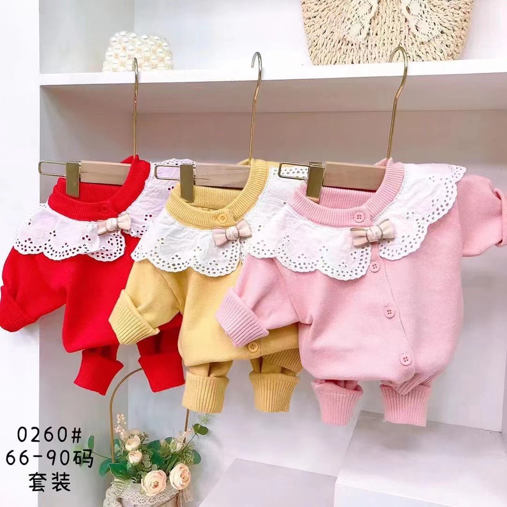 Bộ len nơ cổ Quảng Châu tiểu thư bé gái