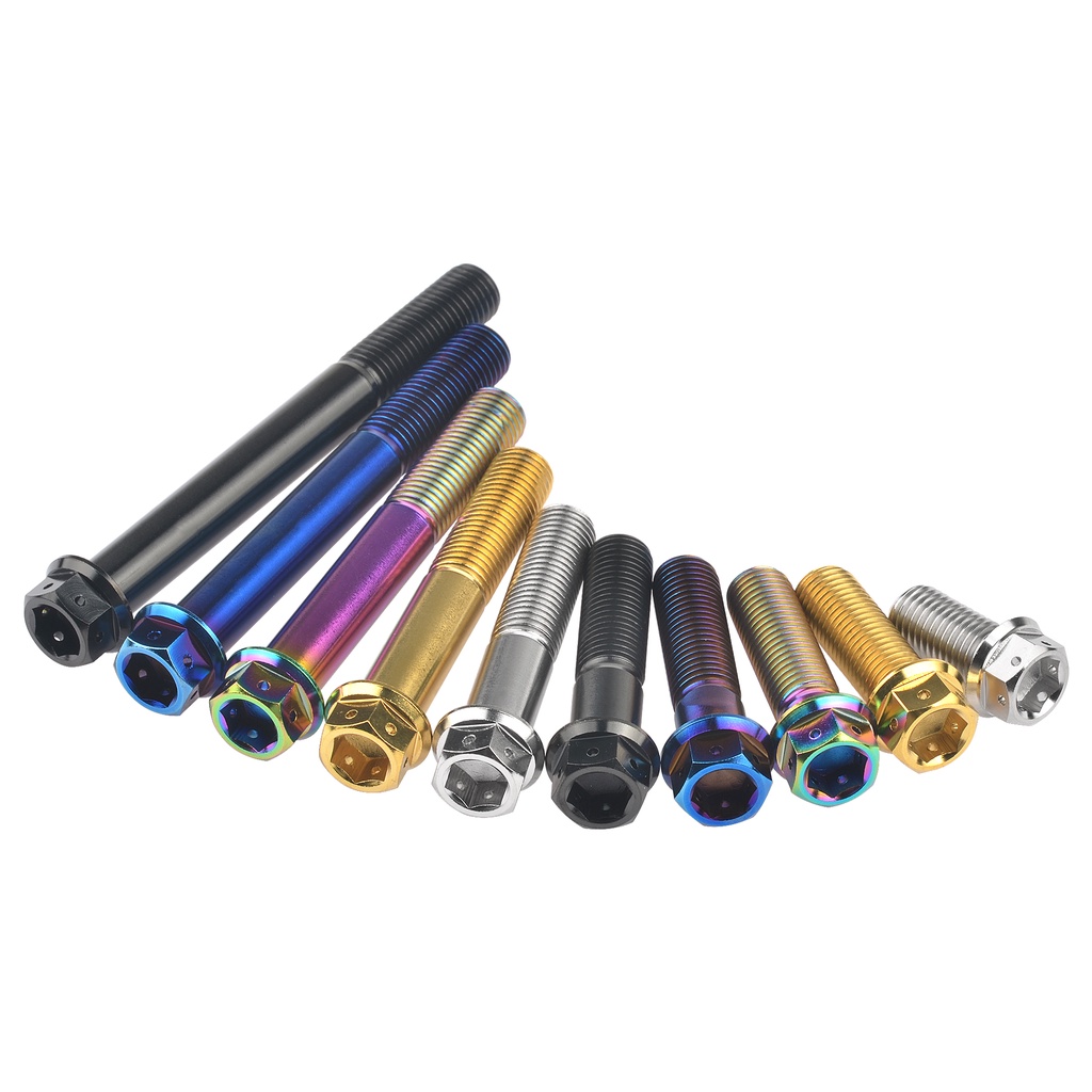 Bu lông titan WANYIFA M8x15 20 25 30 35 40 45 50 55mm đầu lục giác mặt bích chỉnh sửa ô tô xe máy