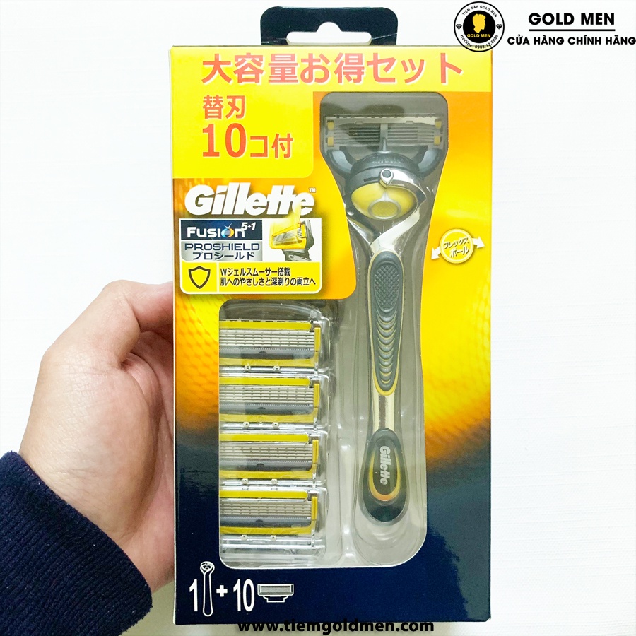 Dao cạo râu Gillette Fusion 5+1 set 10, set 6 Nhật Bản