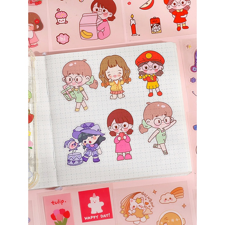 Hộp 900 miếng dán sticker dễ thương chống thấm nước trang trí sổ tay