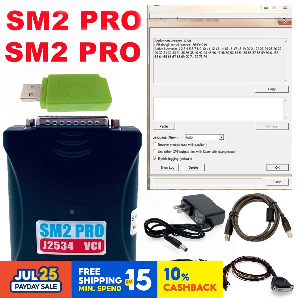 ⭐⭐⭐Mới nhất SM2 Pro J2534 VCI ECU Lập trình viên Công cụ đọc & ghi được hỗ trợ 67 mô-đun Scanmatik 2
