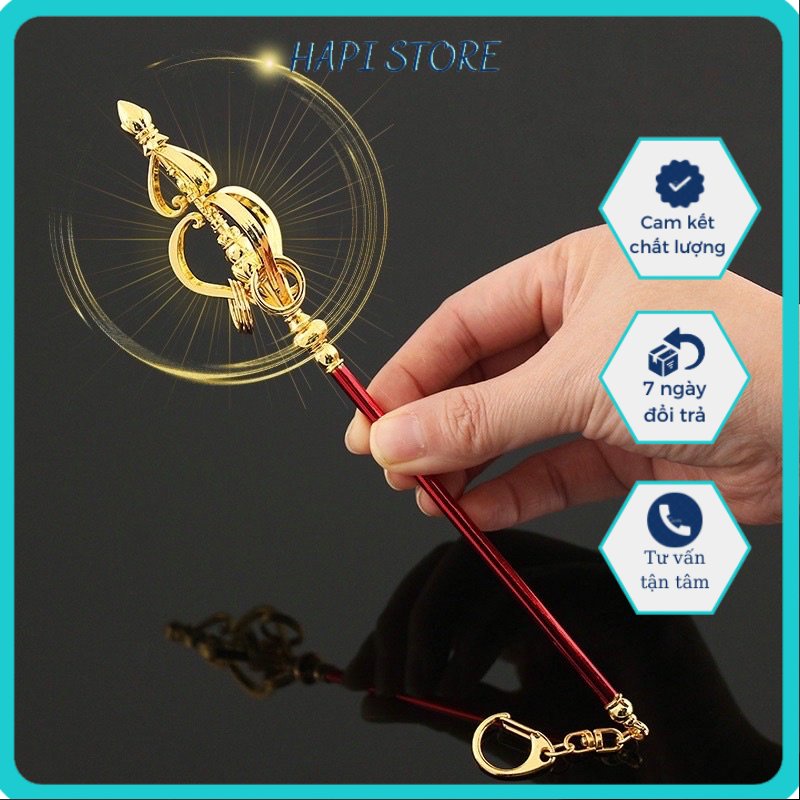 Mô hình Tích Trượng Cửu Hoàn của Đường Tăng trong Tây Du Ký Dài 22cm bằng Kim Loại