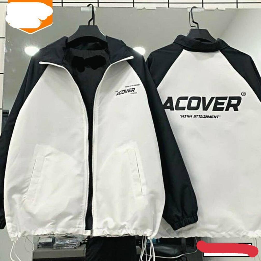 Áo khoác gió Acover phối trắng đen mẫu mới