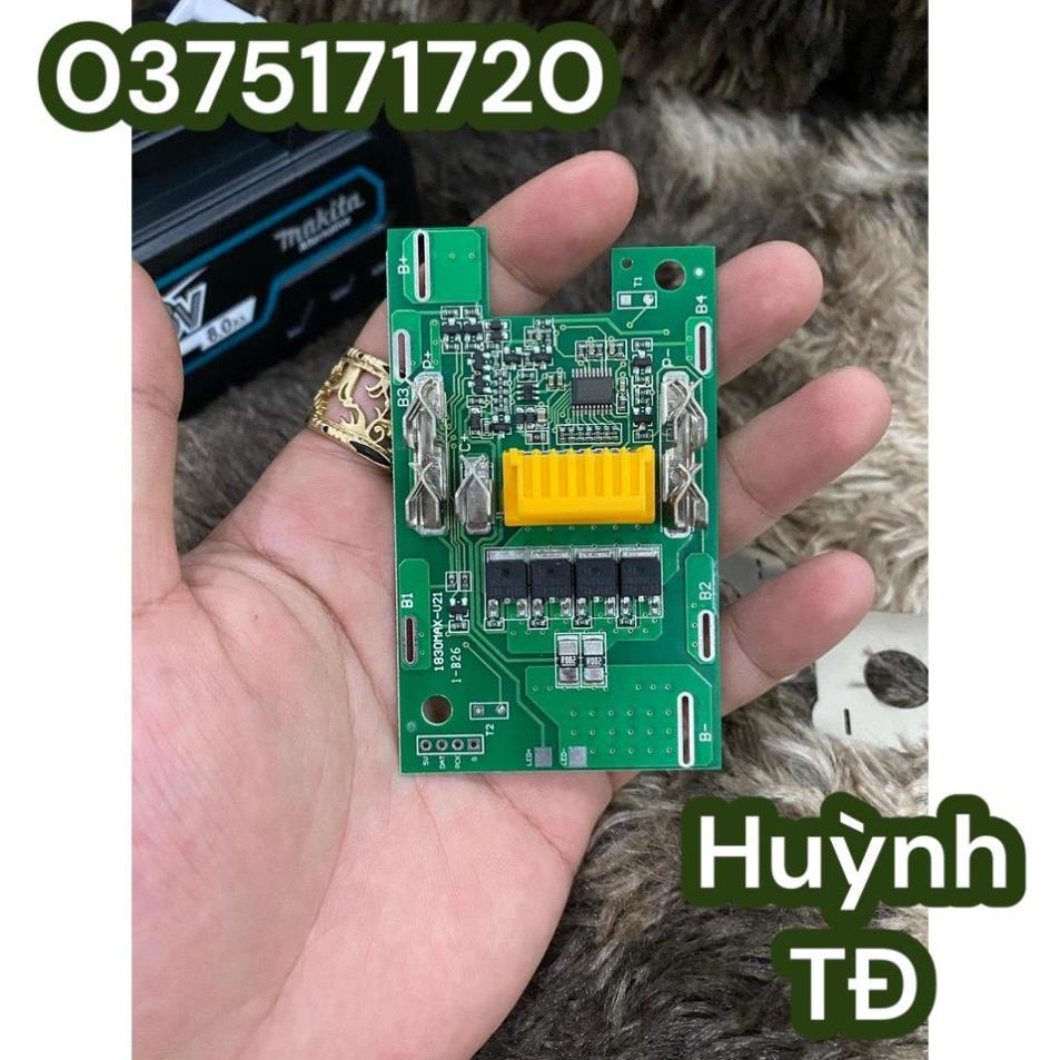 Vỏ mạch Makita 5s-2p 18V 8AH cell 21700 mạch nhận sạc zin, có Led báo pin và tem đáy.