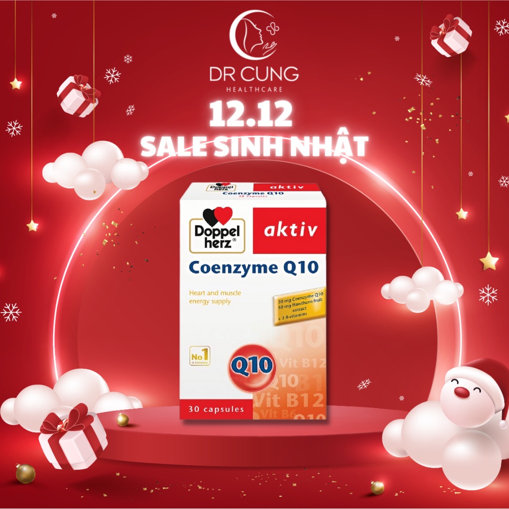 Coenzyme Q10 - Doppelherz, Viên Uống Bổ Tim Mạch, Huyết Áp, Giảm Mệt Mỏi (Hộp 30 Viên) [Hàng Đức Chính Hãng]