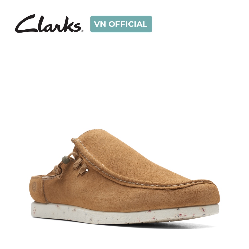 Giày sục Da Nam Clarks ShacreLite Sun màu Dark Sand