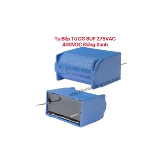 Tụ bếp từ cg 8uf 275vac 400vdc đứng xanh