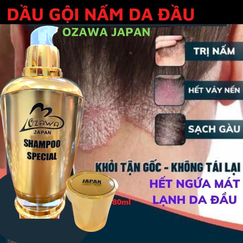 Dầu Gội Nấm Da Đầu Sạch Gầu Hết Ngứa OZAWA JAPAN 80ml dầu gội đầu ngăn rụng tóc da liễu tiêu diệt tất cả các loại nấm da