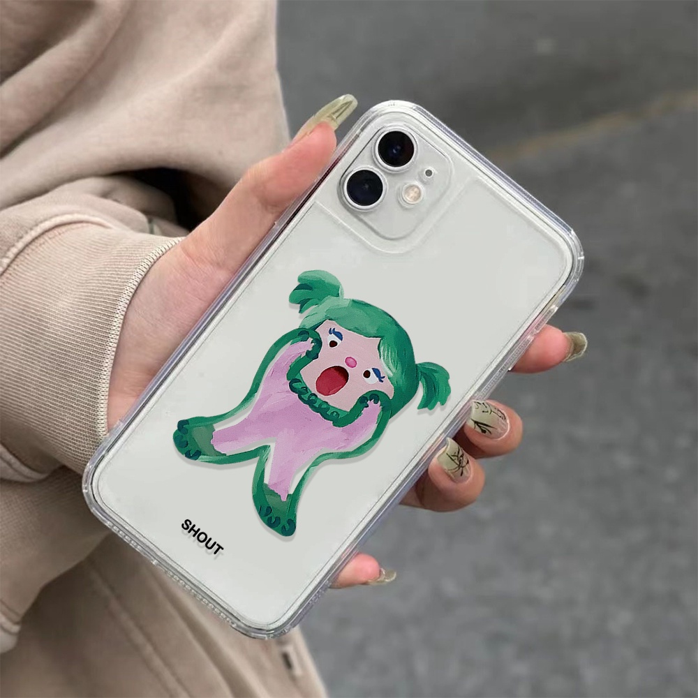 Ốp Điện Thoại Trong Suốt In Hình Cô Gái Vui Nhộn Thời Trang Cho iphone 14 pro Max 11 13 12 7Plus X XS Max
