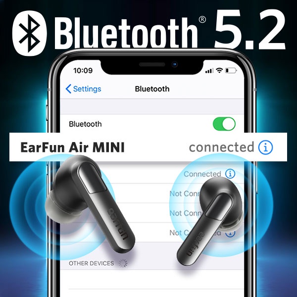 Tai nghe True wireless EarFun Air Mini thời gian nghe 5h, bluetooth 5.2