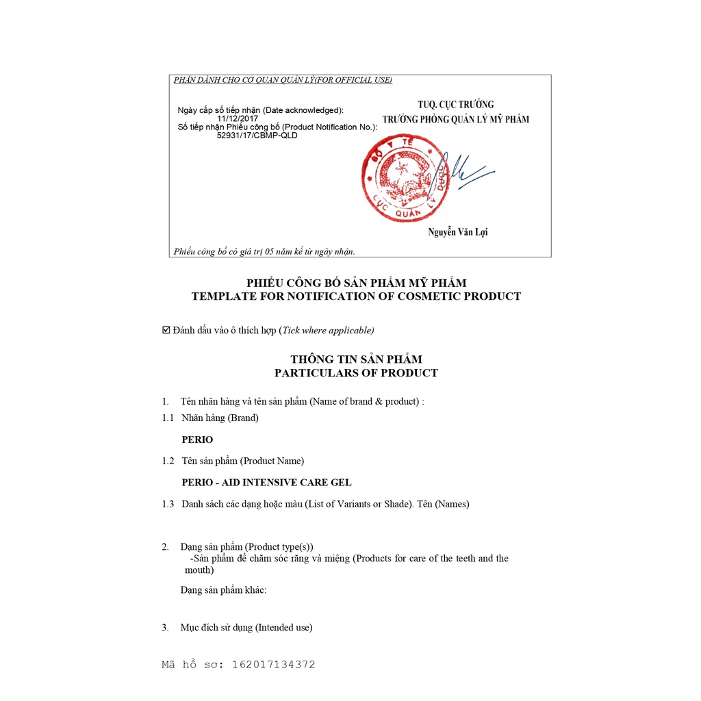 Gel đánh răng làm sạch mảng bám, thơm răng miệng, ngừa viêm răng, nướu PERIO-AID Intensive Care Gel 75ml