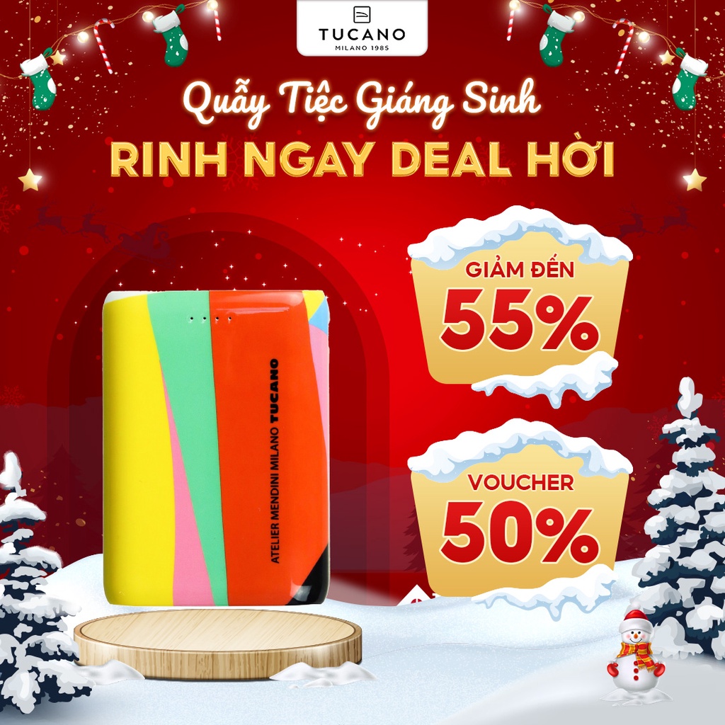 Pin dự phòng Tucano Shake cao cấp kiểu dáng cách điệu độc đáo 10.050 mAh