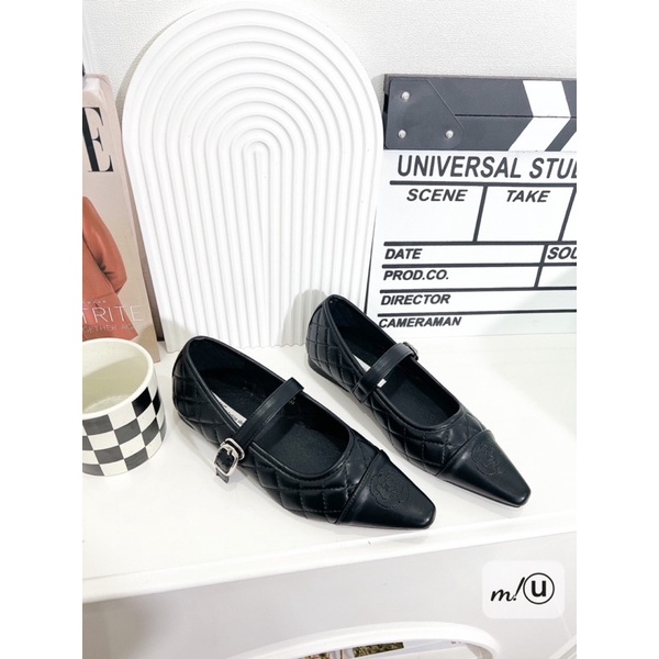 Giầy Bệt Mũi Nhọn Trắng Đen Full Size 35-39  -  By Anh Dinh Phuong