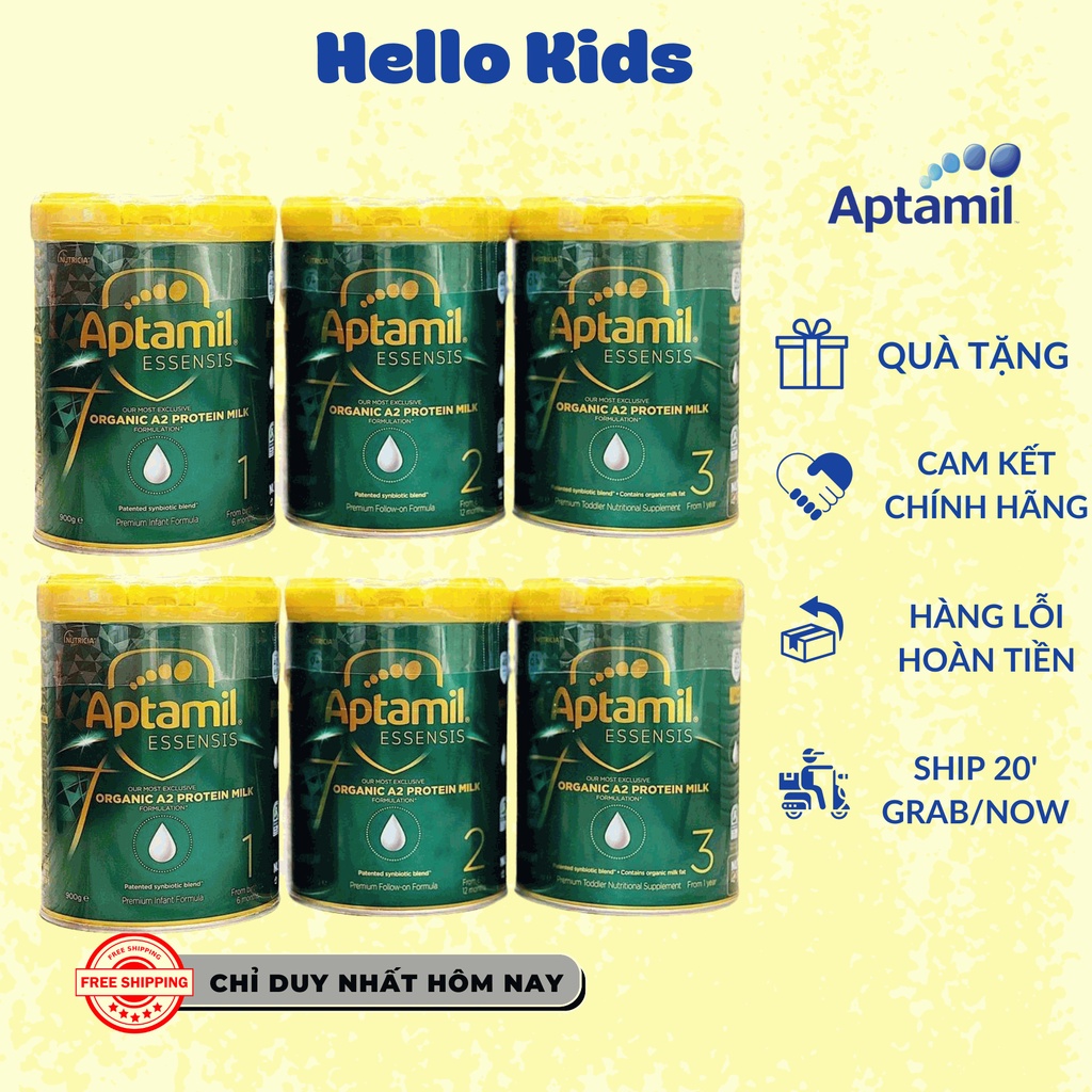 Sữa Aptamil Essensis Số 1, 2, 3 Hộp 900g của Úc - Hello kids