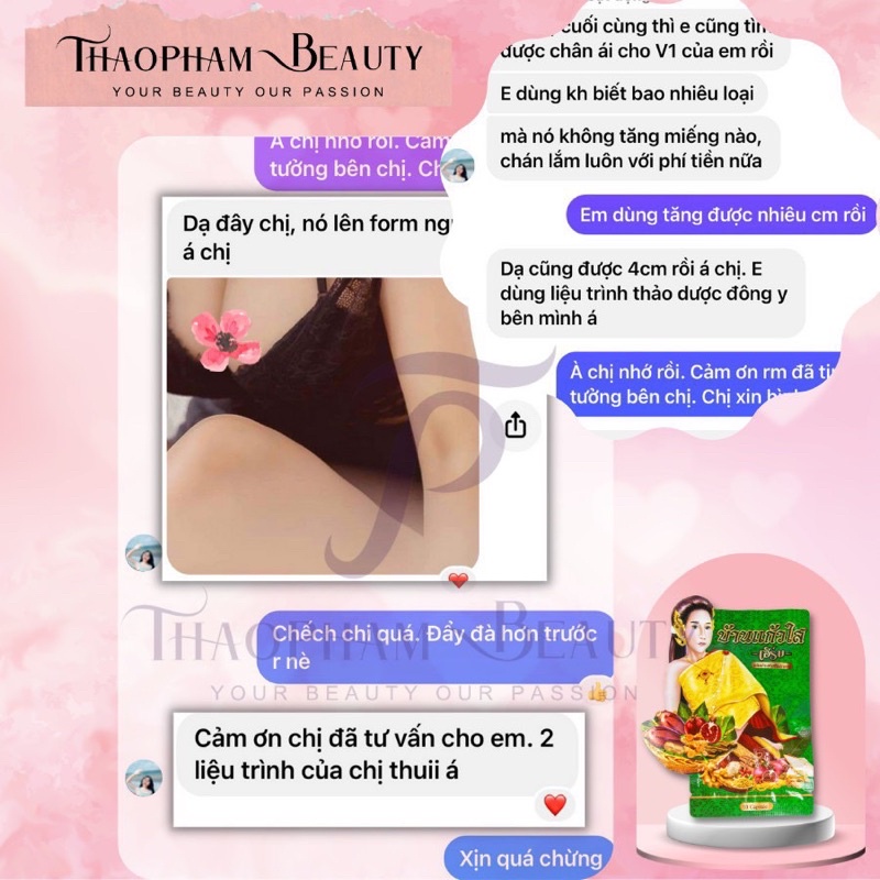 |CHÍNH HÃNG| Viên uống tăng vòng 1 đông y liệu trình 6 gói dùng 30 ngày – Thảo Phạm Beauty