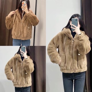  Áo Khoác Lông Nữ Mượt Mà Ấm Áp 2 Lớp Màu Be Sữa  Form Rộng Unisex- áo lông mũ trùm đầu kiểu dáng hàn quốc ulzzang 