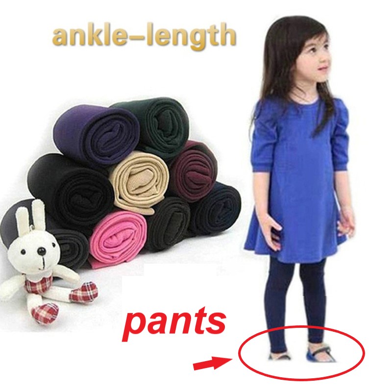 Quần Legging Phối Nhung Dày Ấm Áp Thời Trang Thu Đông Cho Bé