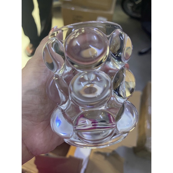 ly thuỷ tinh đựng cọ trong suốt và 7 màu