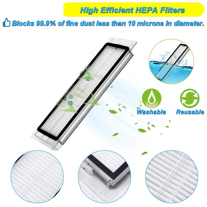 Tấm Lọc Hepa Chổi Chính Và Bàn Chải Bên Thay Thế Dành Cho Robot Hút Bụi Roborock S50 S51 S55 S5