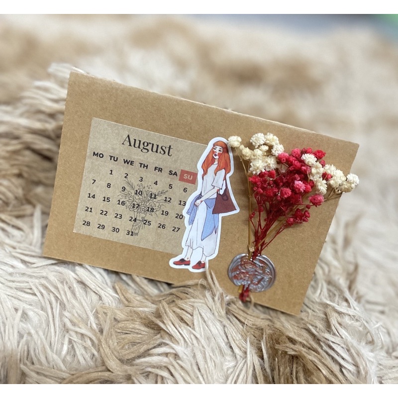 THIỆP LỊCH KRAFT HOA KHÔ 12 THÁNG