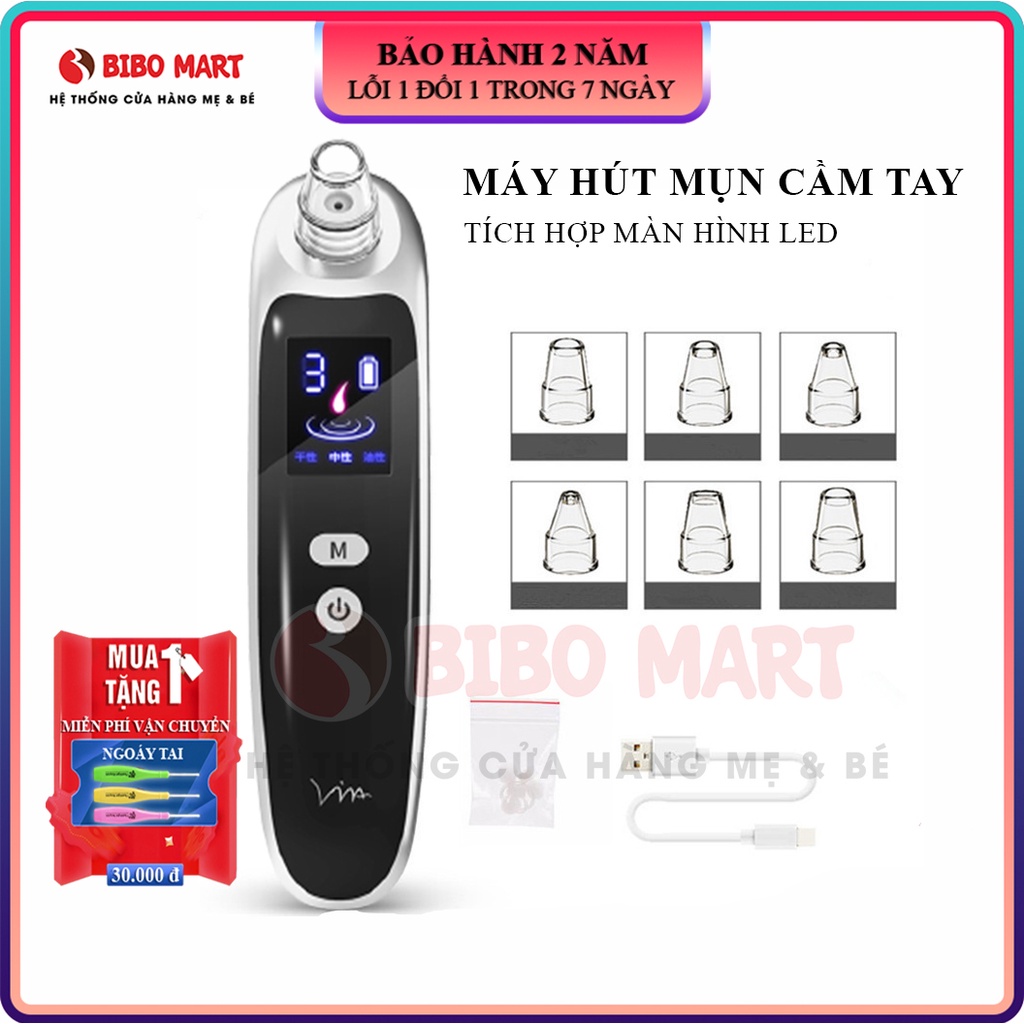 Máy hút mụn đầu đen làm sạch lỗ chân lông chuyên hút mụn đầu đen, đầu trắng, mụn trứng cá gồm 4 phân loại