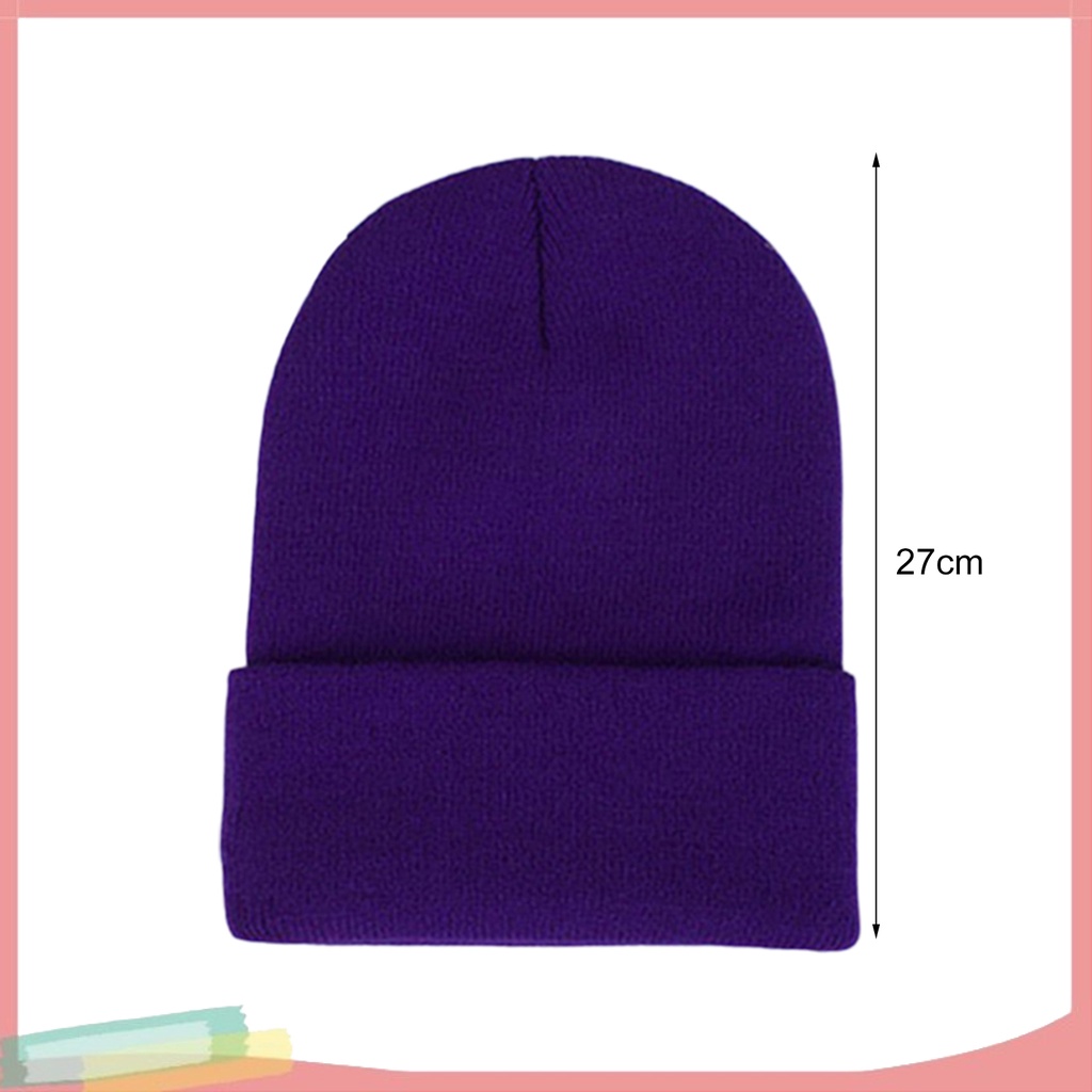 Mũ len trùm đầu dáng tròn màu trơn thời trang