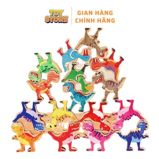 Bộ đồ chơi xếp gỗ khủng long cân bằng FUDAER