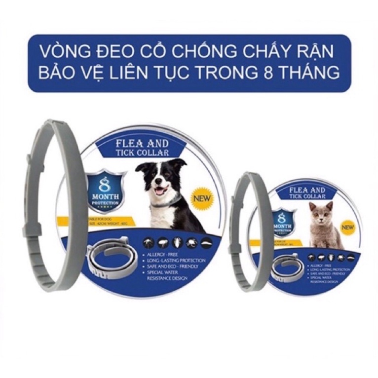 Vòng Cổ Chống Ve Rận Bọ Chét Cho Chó Mèo Flea And Tick - Vòng Ve Rận Hộp Nhôm Hiệu Quả Cao