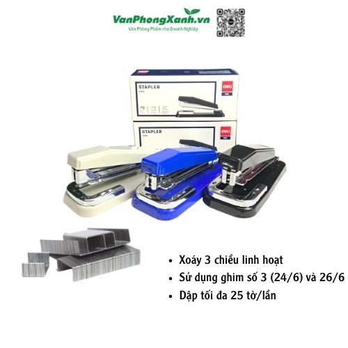 Dập ghim xoay chiều Deli 0414