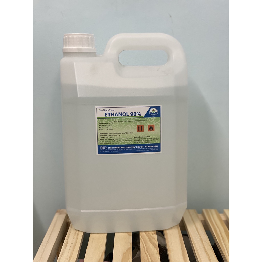 CỒN THỰC PHẨM 90 độ can 5L - CTY TNHH TM&SX THIẾT BỊ Y TẾ TRUNG QUÂN