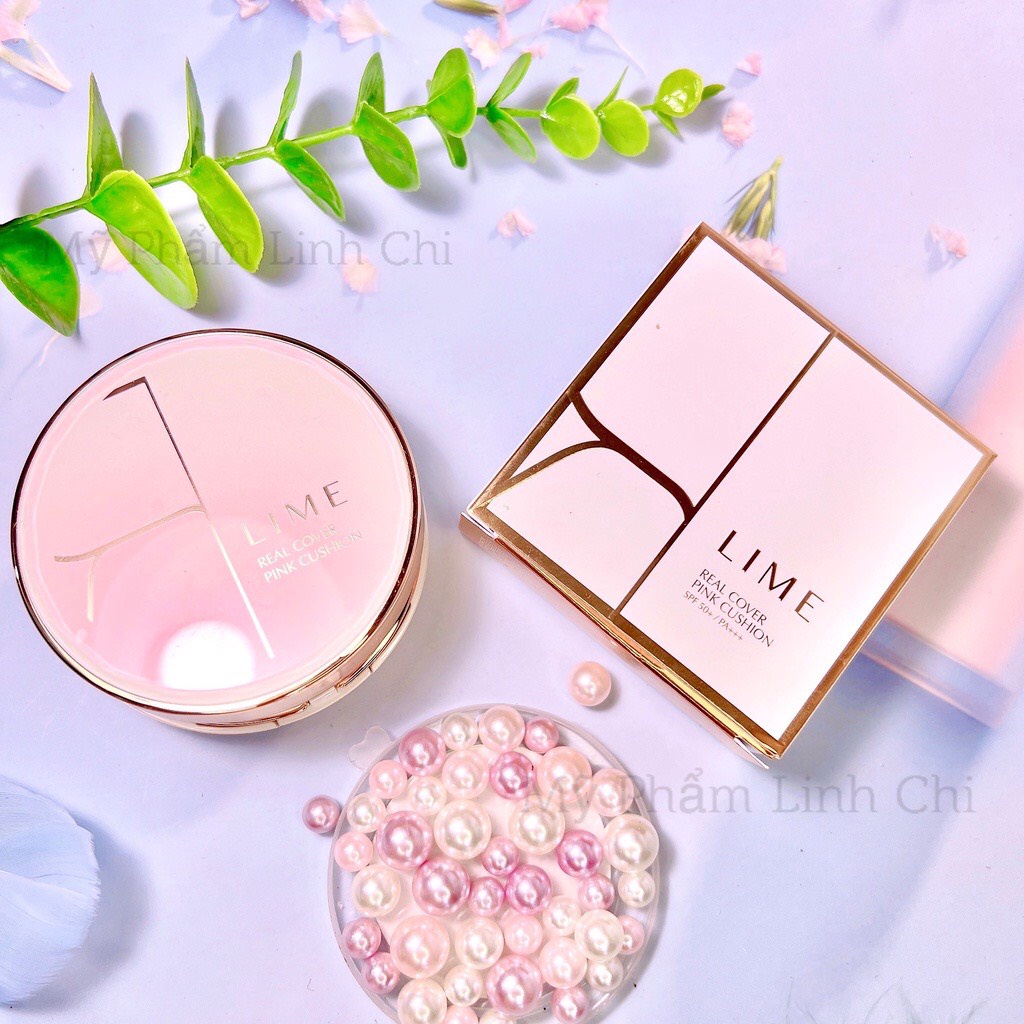 Phấn Nước Lime - Phấn Nước Kiềm Dầu,Che Phủ Tốt Lime Real Cover Pink Cushion SPF50+ PA+++