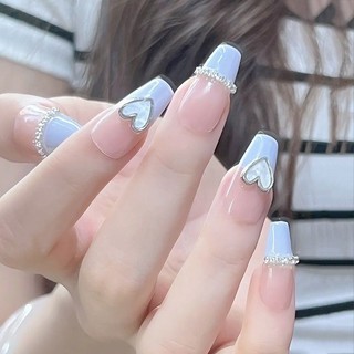 charm tim đá tráng trí móng,charm tim vàng bạc nail