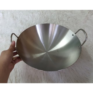 Chảo xào sâu lòng – Chảo inox 2 quai 1 đáy loại nhỏ / Size 30 cm đến 46 cm