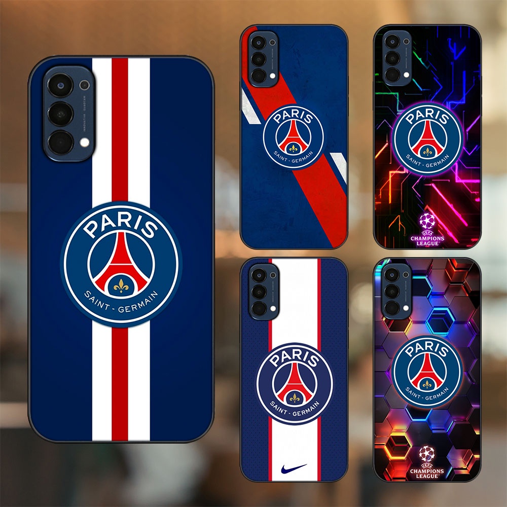 Ốp lưng Oppo Reno 4 viền đen in hình CLB Bóng Đá PSG Paris Saint Germain
