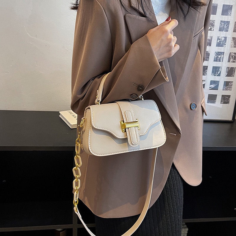 Túi Đeo Chéo Màu Nâu Phong Cách retro Thời Trang Cho Nữ