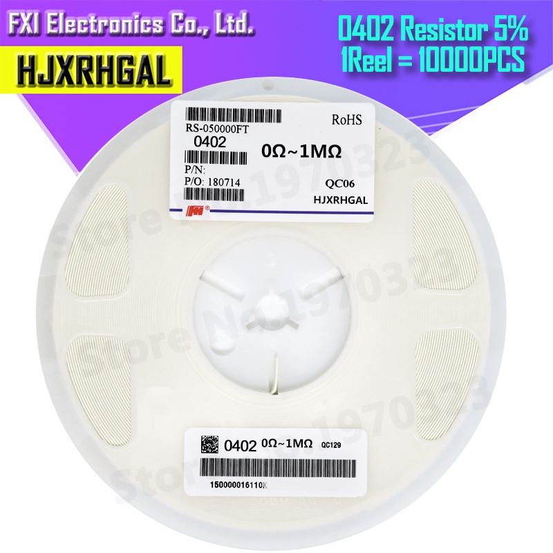 1reel 1,000 Cái 0402 SMD 1 / 16W 5% 0R ~ 8.2 R 0R 0.1 R 0.47 R 0.75 R 1R 2R 3R 4.7 R 6.8 R 8.2 R