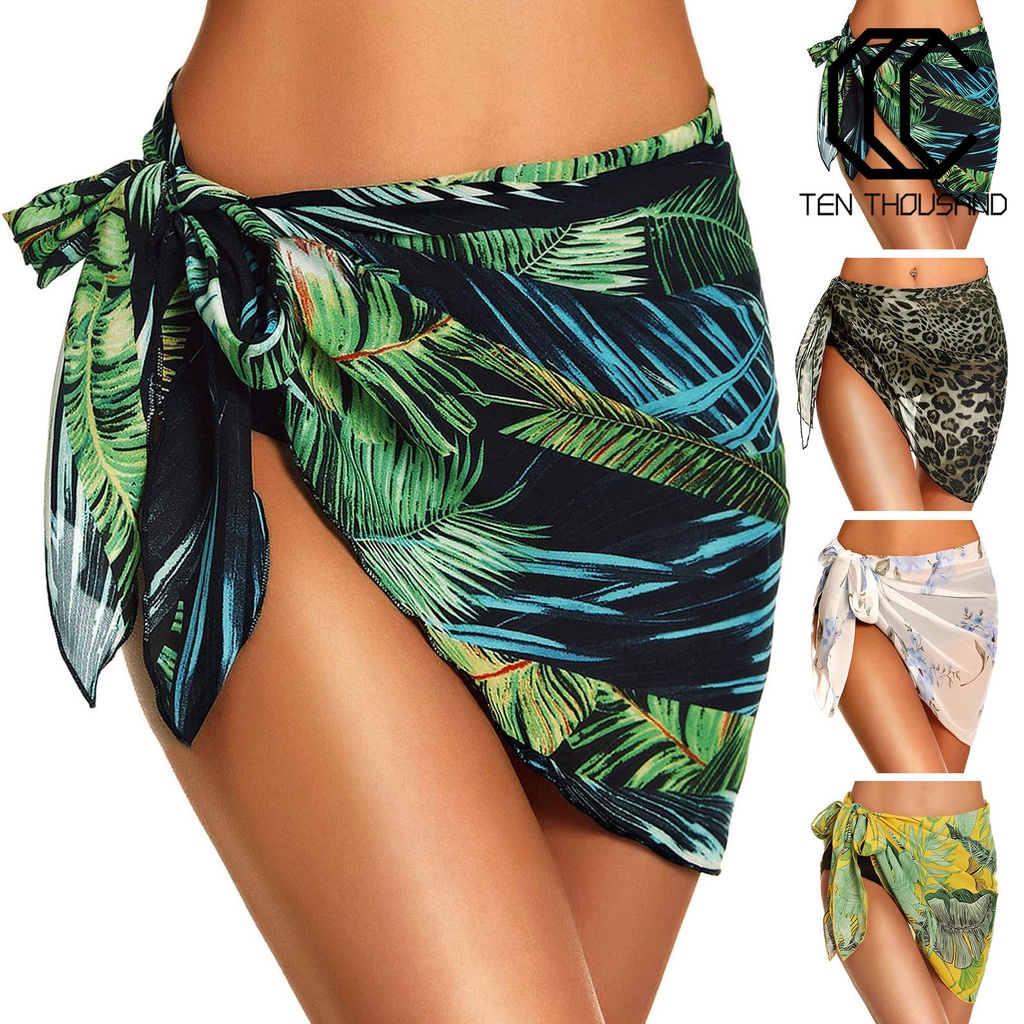 ❃Chân Váy Voan Mỏng In Họa Tiết Hoa Phong Cách Hawaii Thời Trang Đi Bơi Mùa Hè Cho Nữ