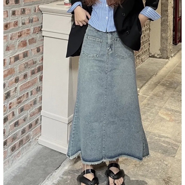 [SẴN] CHÂN VÁY JEAN ĐUÔI CÁ QC