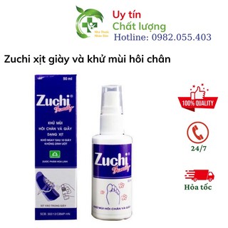 Xịt khử mùi Zuchi family, ngăn ngừa mùi hôi chân và giày, chai 50ml [CHÍNH HÃNG]